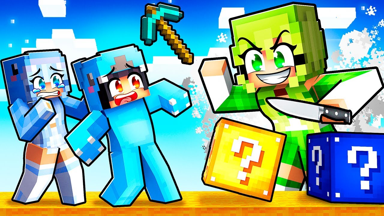 Playing a TWIN SISTER & CRAZY FAN GIRL LUCKY BLOCK RACE in Minecraft!