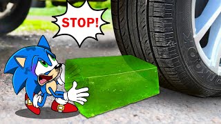 Please Noo ! Car Crushing Sonic vs Jelly Animation 🚓 Crushing Crunchy & Soft Things by Car