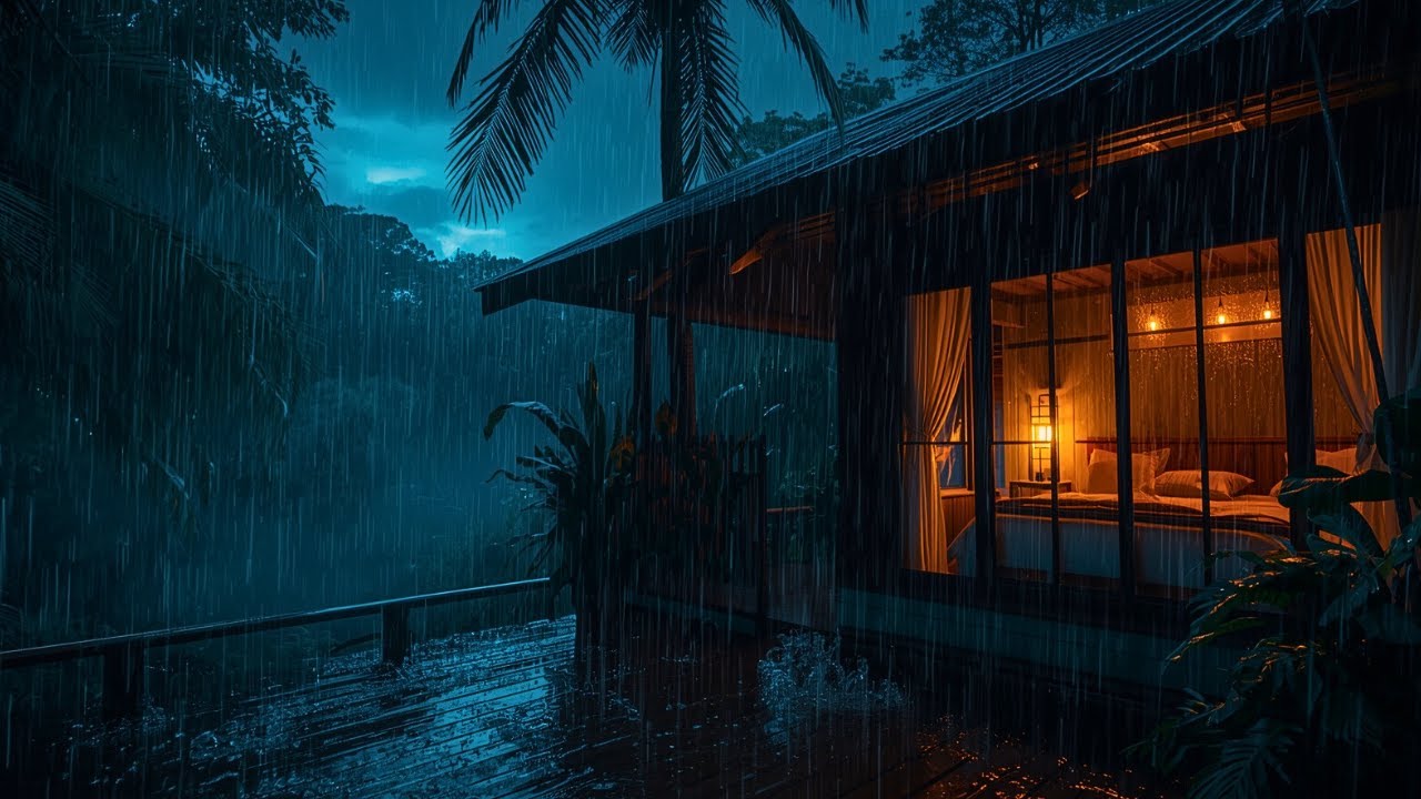 Gentle Rain Ambience in a Luxury Cabin for Deep Sleep,Insomnia,Anxiety, Overthinking & Stress Relief