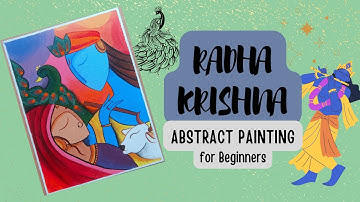 Radha Krishna Abstract Painting on Canvas | Step by Step tutorial for beginners