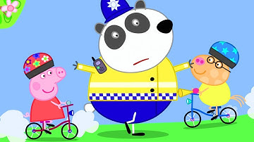 Peppa Pig Official Channel | Peppa Pig Learns How to Ride Bicycles Safely from Police Officer Panda
