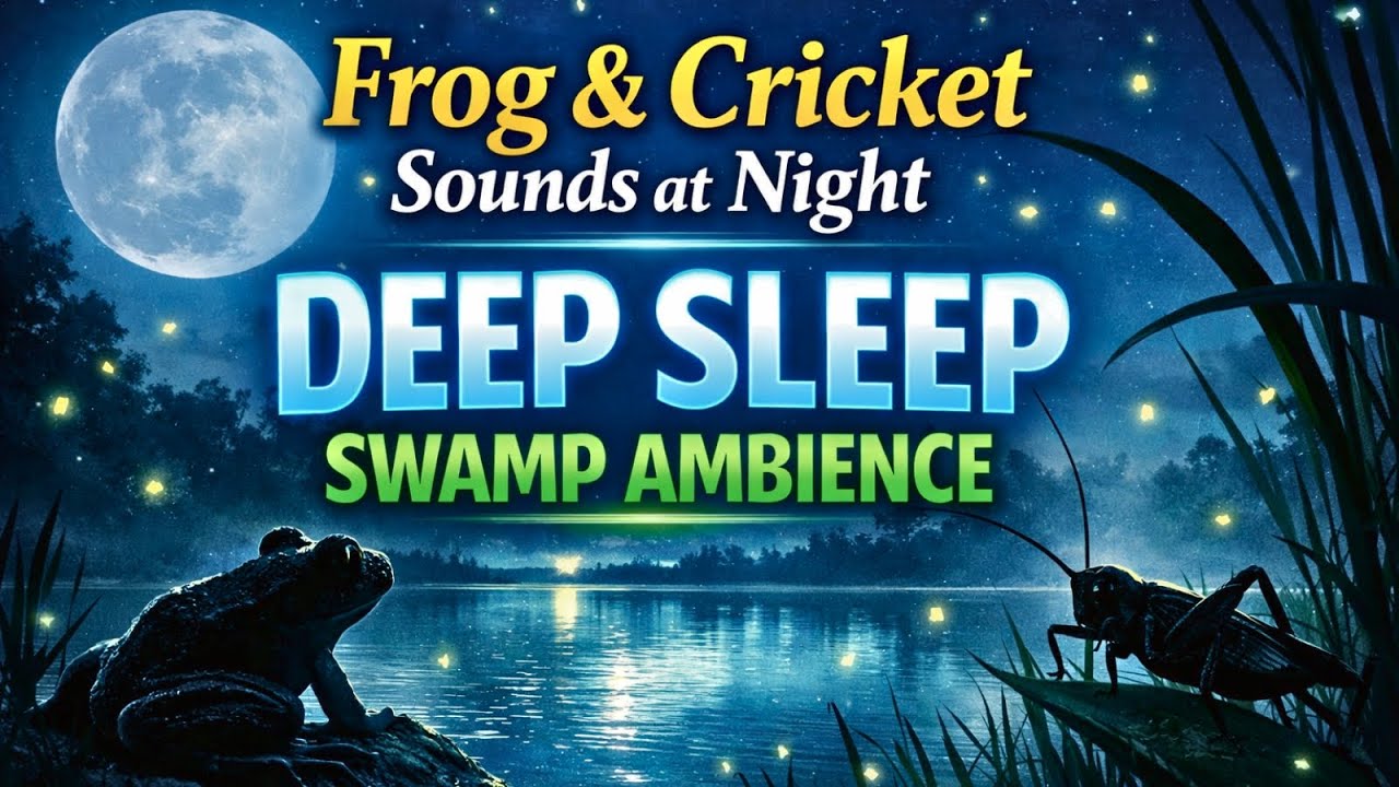 Frog Sounds & Cricket Sounds | Relaxing Swamp Ambience for Sleep & Study
