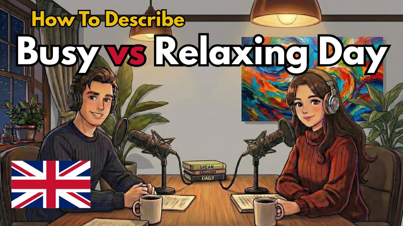 Daily English Conversation Practice | How to Describe a Busy Day vs a Relaxing Day