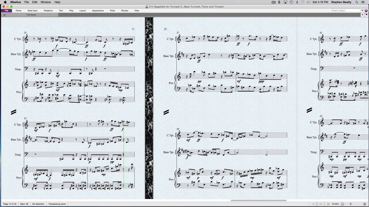 514 Bagatelle for Trumpet C, Bass Trumpet, Piano and Timpani