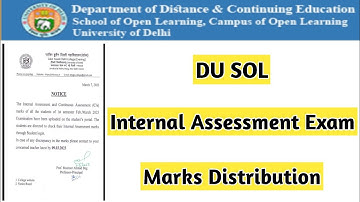 Du Sol Marks Distribution Of Internal Assessment Exam 2023 | Ran2goal (DU SOL) #du #ran2goal