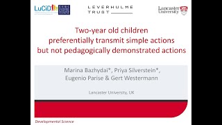 Two‐year olds preferentially transmit simple actions but not pedagogically demonstrated actions