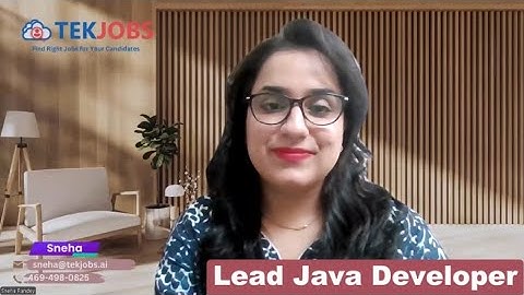 Lead Java Developer 1113 Sneha