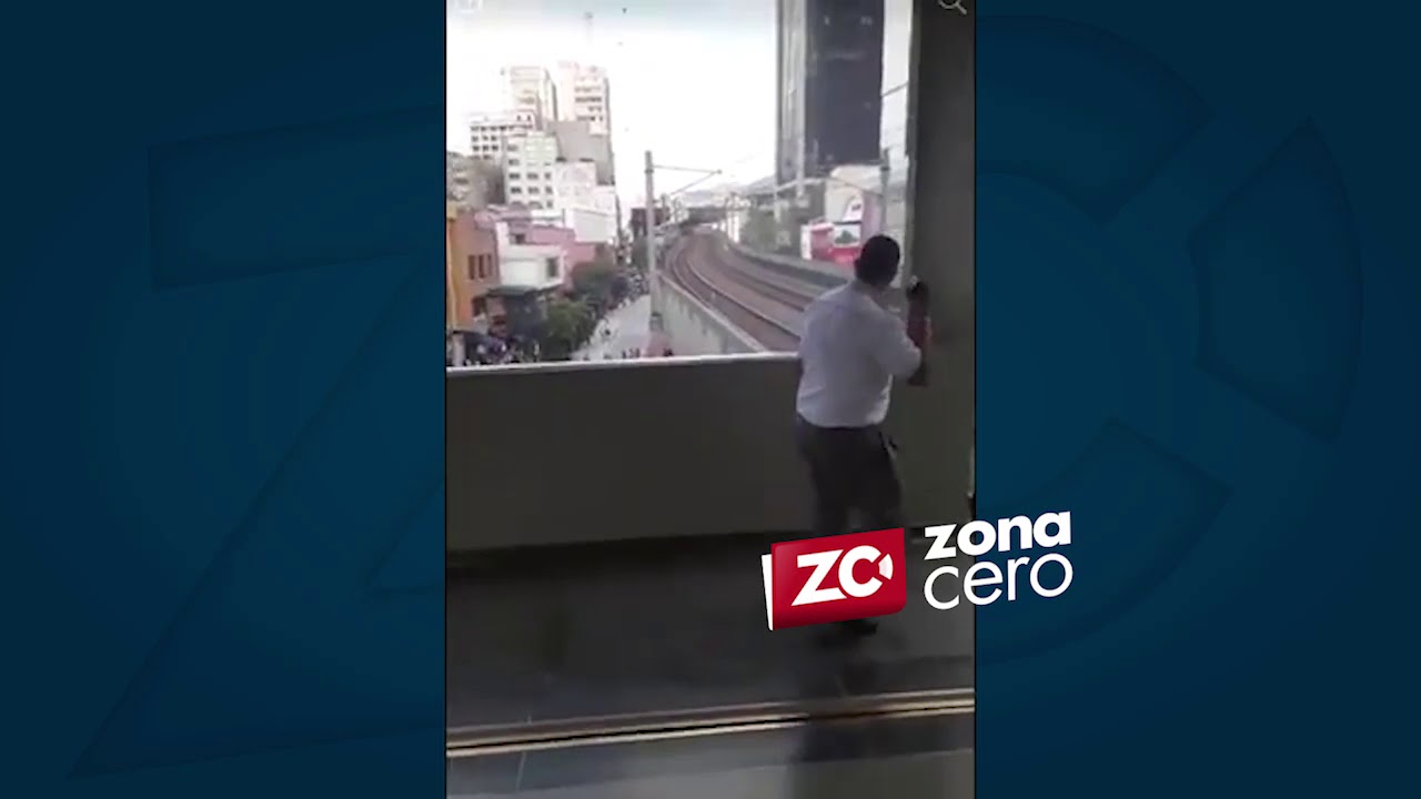 Hombre corrió sobre vías férreas del Metro de Medellín y lanzó pequeño artefacto que explotó