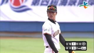 20140419-1 甲組春季聯賽 台灣電力vs美孚巨人 6上 美孚巨人策動雙殺守備!