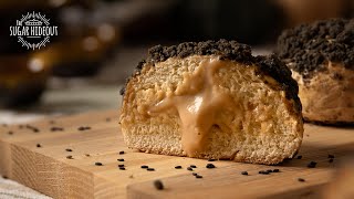 Black Sesame Kinako Custard Buns - Vegan, Eggless & Dairy Free | Quiet Baking