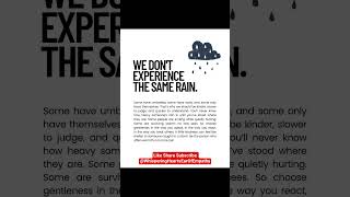 Why We Should Never Judge: The "Same Rain" Theory 🌧️Hidden Storms People Face (A Lesson in Kindness)