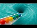 Marble Run Race 1000 Marbles Rain Gutter VS Mega Whirlpool ASMR Amakandu 1