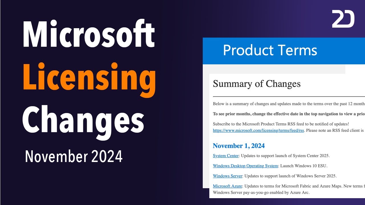 Microsoft's Latest Licensing Updates I November 2024 - YouTube