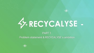 Part 1. Problem statement & RECYCALYSE´s ambition