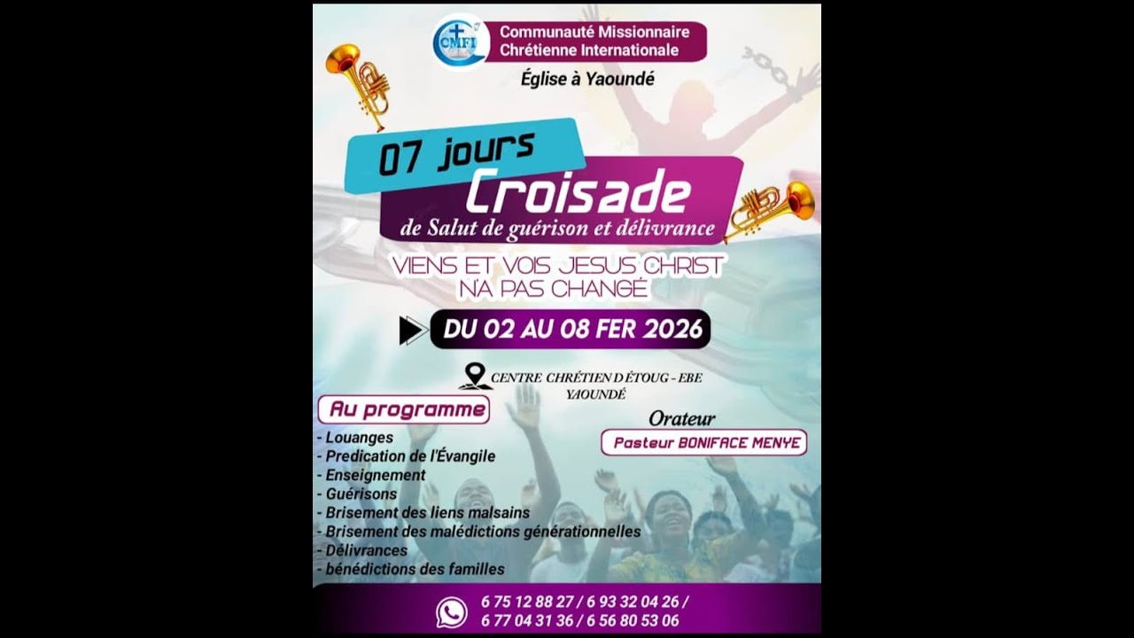 CRUSADE: COME AND SEE JESUS HAS NOT CHANGED WITH PASTOR BONIFACE MENYE, MISSIONARY TO COTE D'IVOIRE
