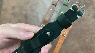 Handmade XL Long Vintage Look Leather Cuff Watch Strap/Band 16/18/20/22mm #160