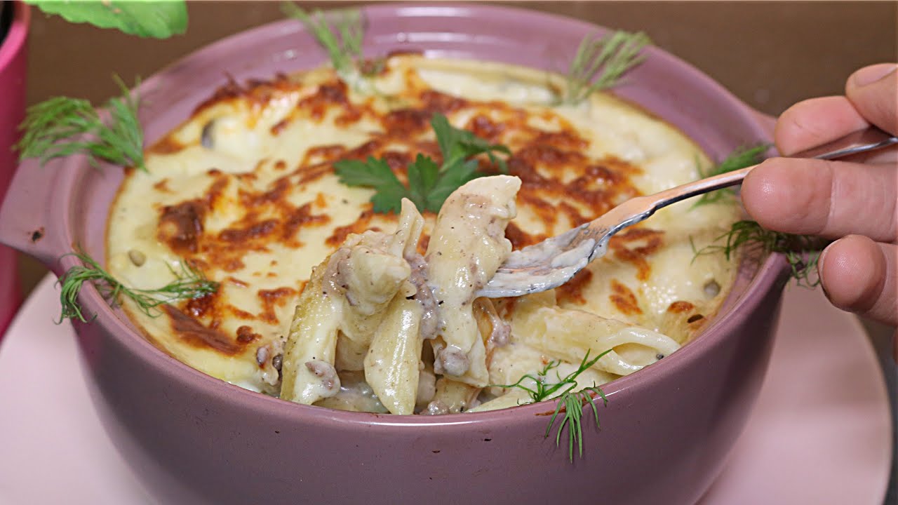 طريقة المكرونة بالبشاميل خفيفة وطعمها تحفة  وبدون نقطة زيت او سمنه #للدايت | #فاطمه_ابراهيم