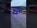 Brennt PKW Im Freien Feuerwehr Einsatz Einsatzfahrt Blaulicht Alarm Brennt PKW Im Freien Feuerwehr Einsatz Einsatzfahrt Blaulicht Alarm