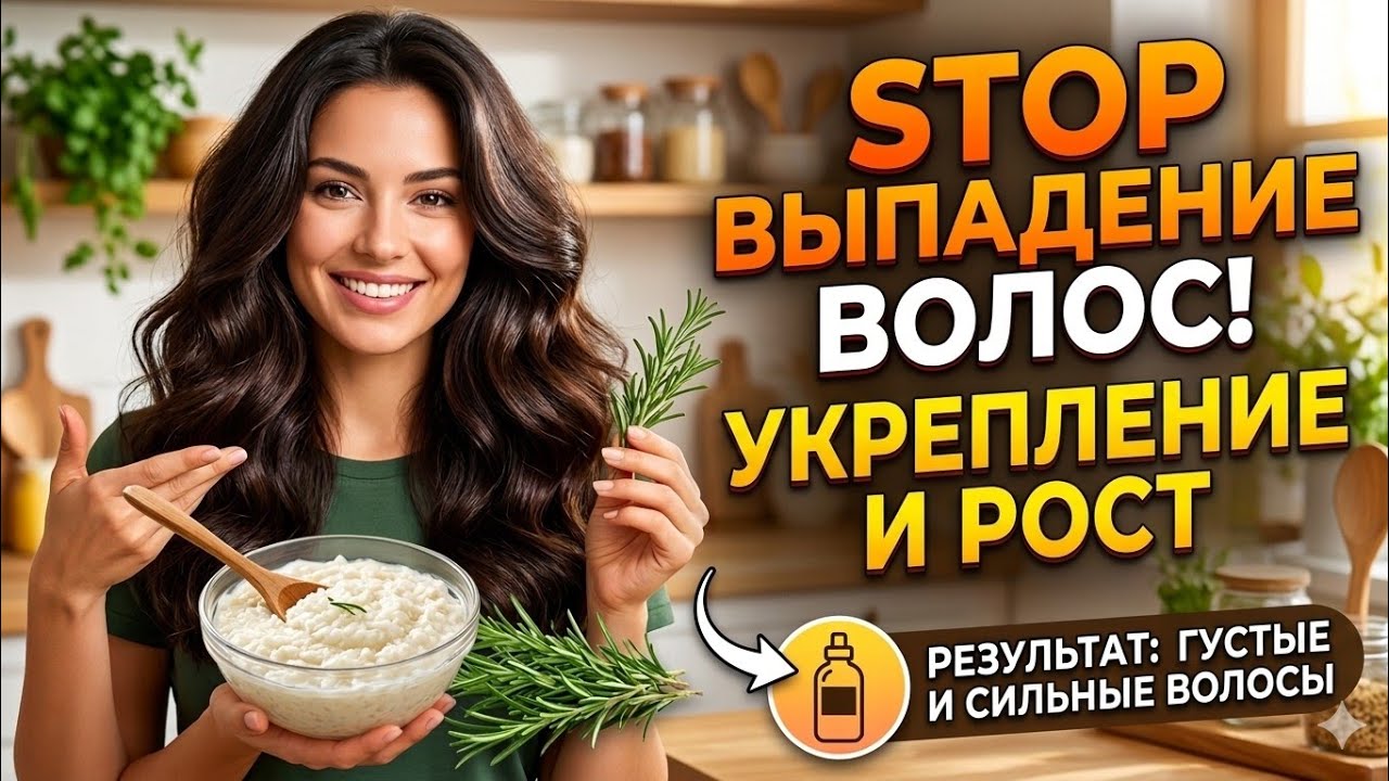 Натуральная маска против выпадения и повреждения волос. 