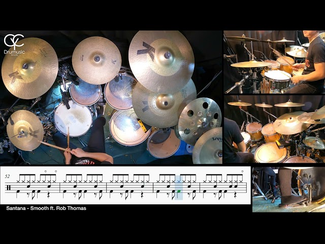 Smooth - Santana ft. Rob Thomas / Drum Cover By CYC (@cycdrumusic) score & sheet music class=