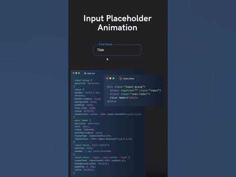Input placeholder animation using pure CSS #htmlcss #csstips #coding # ...
