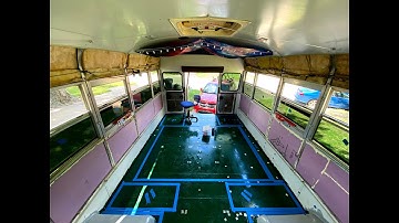 Week 5 Skoolie Build -- Floor prep and floor plan!