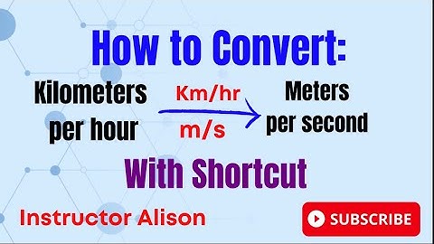 Physics-How To Convert km/hr To m/s-With Shortcut