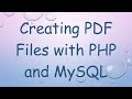 Creating PDF Files with PHP and MySQL