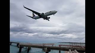 下地島空港17エンド　飛行機着陸の様子【Shimojishima Airport 17end】