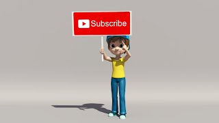 Subscribe Like Share Animation With Boy character