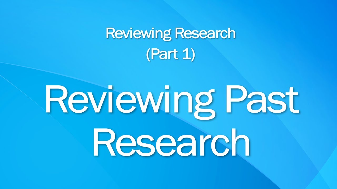 review of past research relevant to the paper brainly