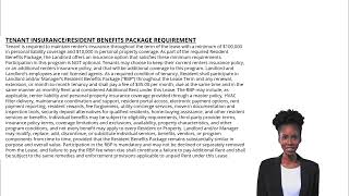 Leasing Presentation - 24 - Tenant's Insurance Resident Benefits Package Requirement