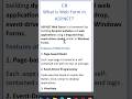 What is Webform in Asp.Net | C# Interview Questions and Answer