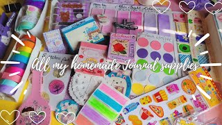 All my homemade journal supplies 😱🌷 | Journal Set 🦋 | Washi tape, stickers, and so on 🩷✨