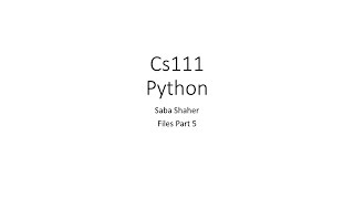 cs111 saba files 5