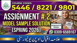AIOU 5446 / 8221 / 9801 assignment 2 Spring 2026 Model Solution @picksPk