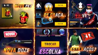 GANHE A CAIXA DO PASSE HIP-HOP, GOLA ALTA BRANCA, NOVO PET, NOVA DOZE E MAIS - ATUALIZAÇÃO FREE FIRE