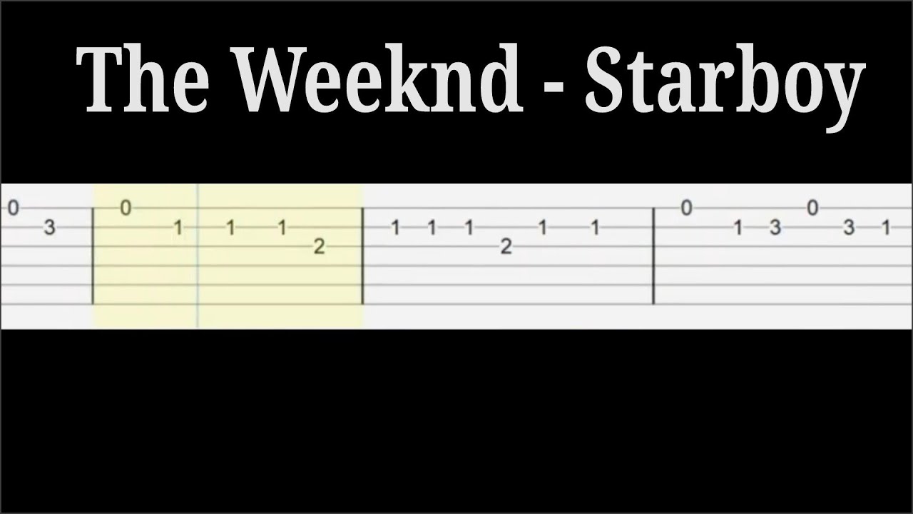 the-weeknd-starboy-guitar-tab-youtube