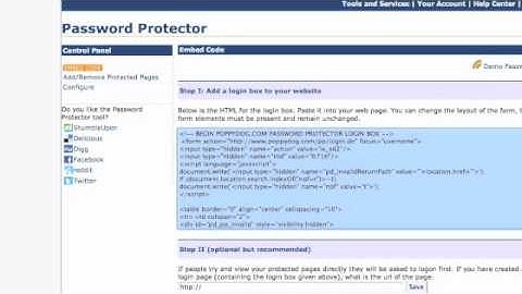How to password protect pages in webstarts using poppydog