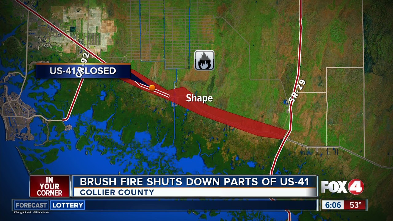 Tamiami Trail closed in Collier County due to smoke YouTube