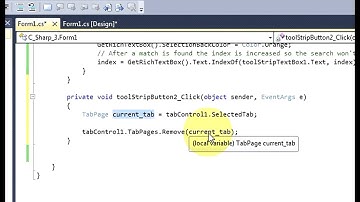 C# Tutorial 69 Remove Current selected tabpage from Tabcontrol using C#