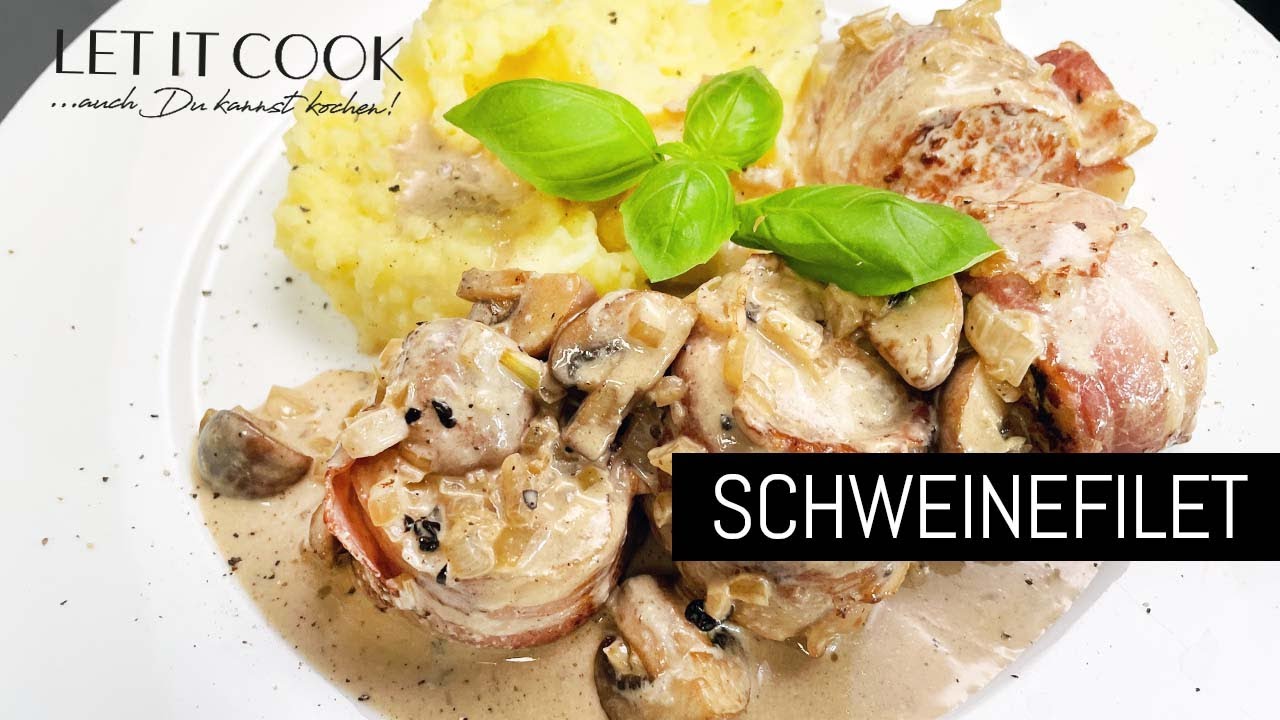 Schweinefilet im Speckmantel mit Rahmsauce mit Pfeffer Pilz Rahm und ...