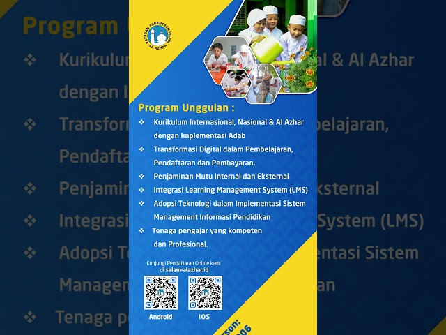 Penerimaan Murid Baru Sekolah Al Azhar Se Indonesia TA 2024/2025