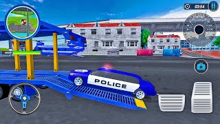 US Police Limo Car Transporter Simulator - Trailer Truck Driver 3D - Android Gameplay screenshot 4