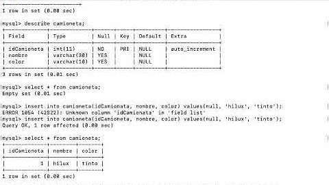 mysql desde la línea de Comandos