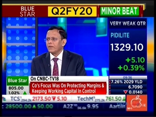 B Thiagarajan, MD, Blue Star - Interview with CNBC TV18 - Q2FY20 Financial Results