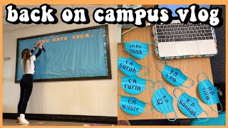 Information make bulletin boards with me RA vlog | Back at College Update