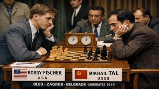 Download Lagu Bobby Fischer vs Mikhail Tal • Bled-Zagreb-Belgrade Candidates (1959) MP3