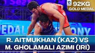 Gold Medal • FS 92Kg • Rizabek AITMUKHAN (KAZ) vs. Mohammadmobin Gholamali AZIMI (IRI)