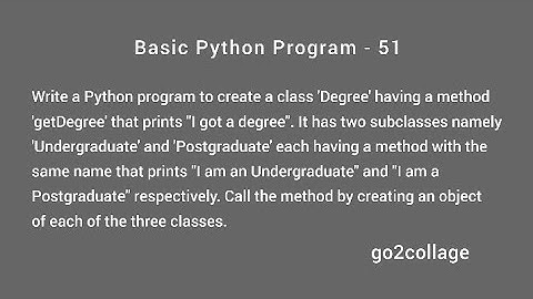 EP 51 | Language Python | Basic Program I go2collage